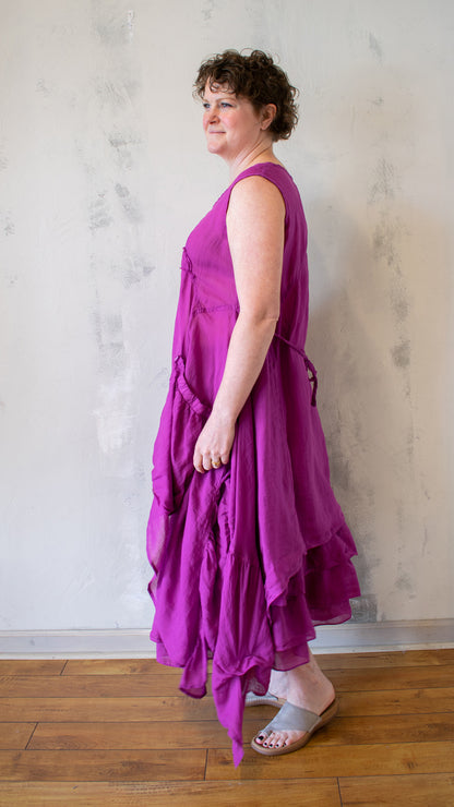 Petal Layer Tunic in Fuchsia