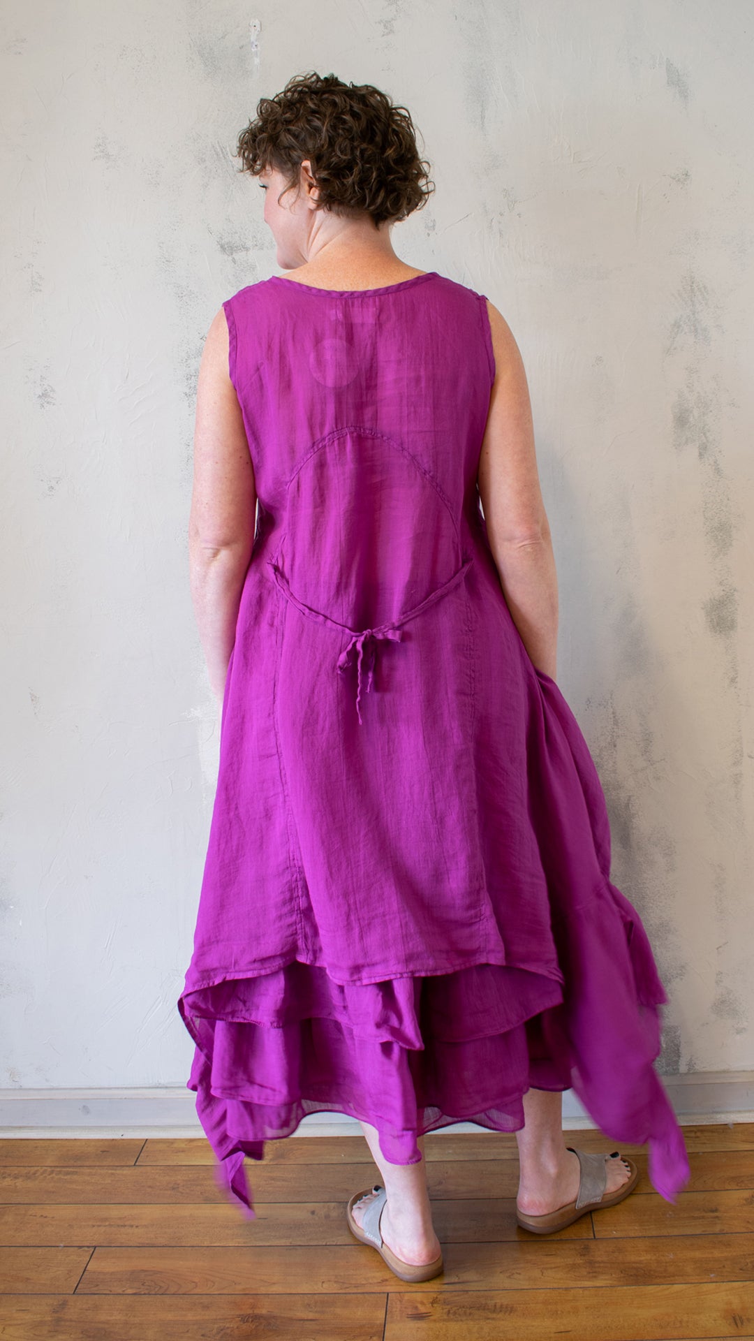 Petal Layer Tunic in Fuchsia