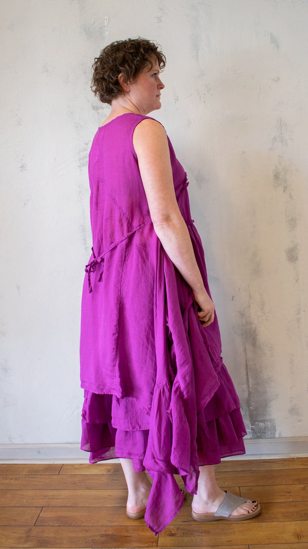Petal Layer Tunic in Fuchsia