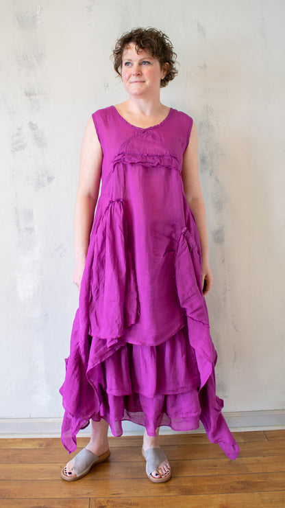 Petal Layer Tunic in Fuchsia