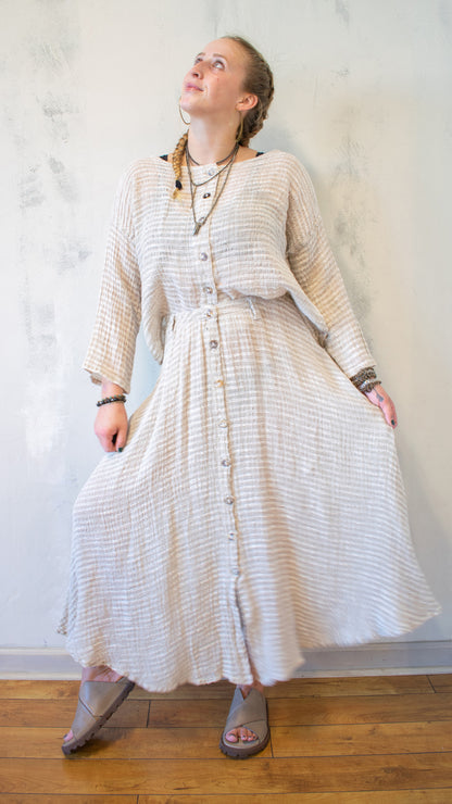 Gonna Arianna in Stripe Naturale