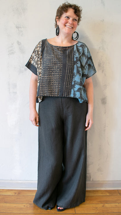 Block Print in Multi Grey