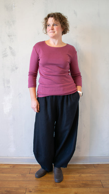 Tencel Rib 3/4 Sleeve Top (Multiple Colors)