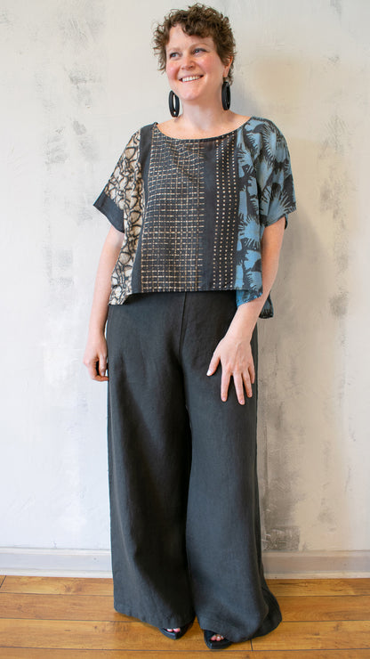 Block Print in Multi Grey