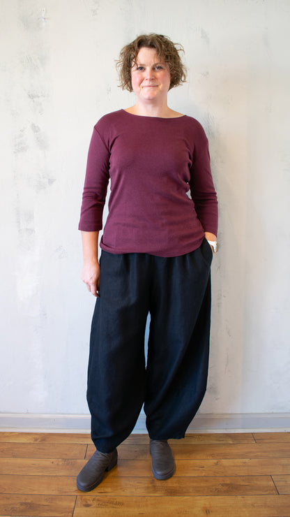 Tencel Rib 3/4 Sleeve Top (Multiple Colors)