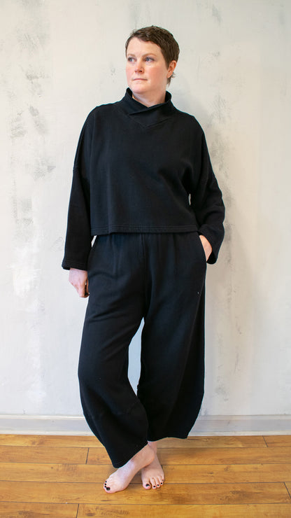 Crop V-Neck Fleece (Multiple Colors)