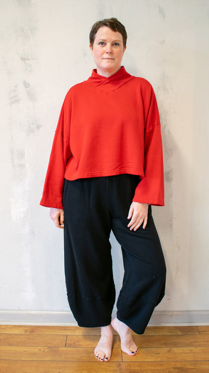 Crop V-Neck Fleece (Multiple Colors)