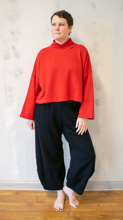 Crop V-Neck Fleece (Multiple Colors)