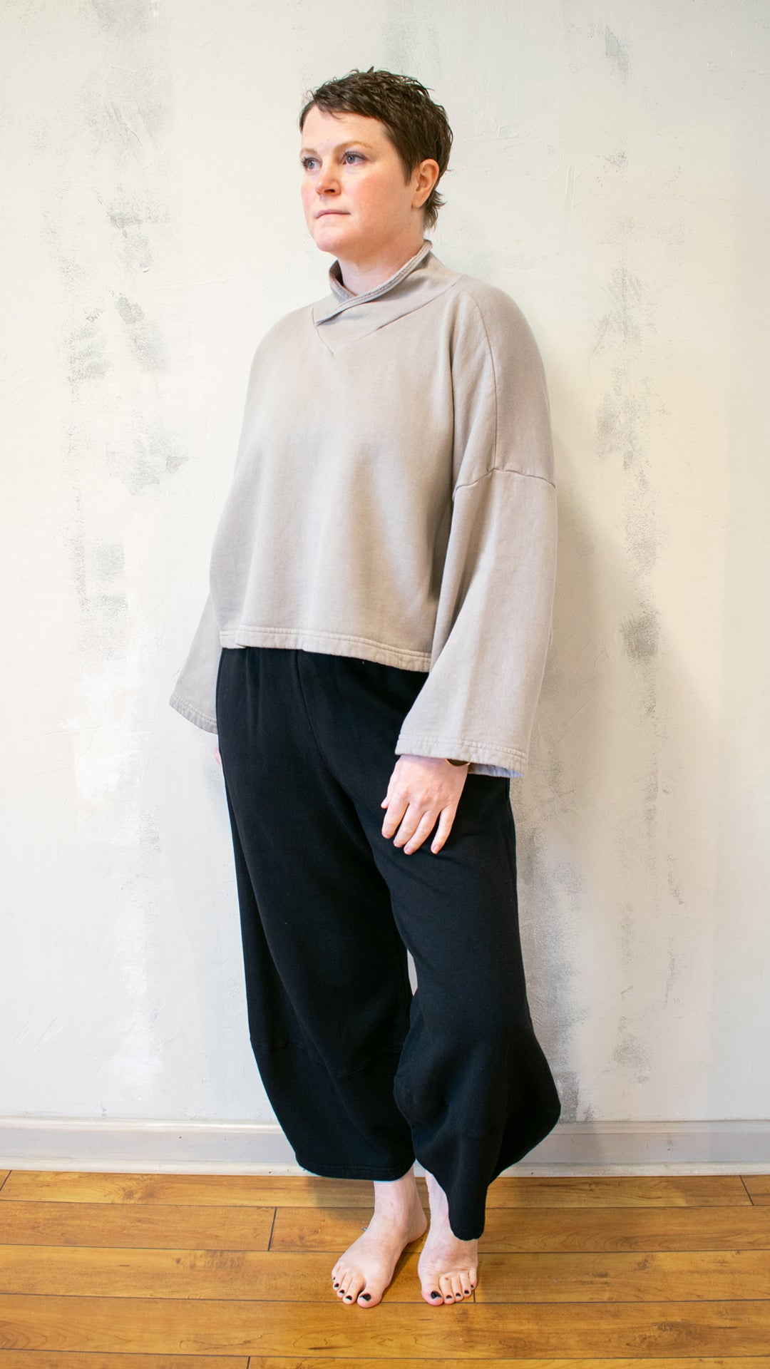 Crop V-Neck Fleece (Multiple Colors)