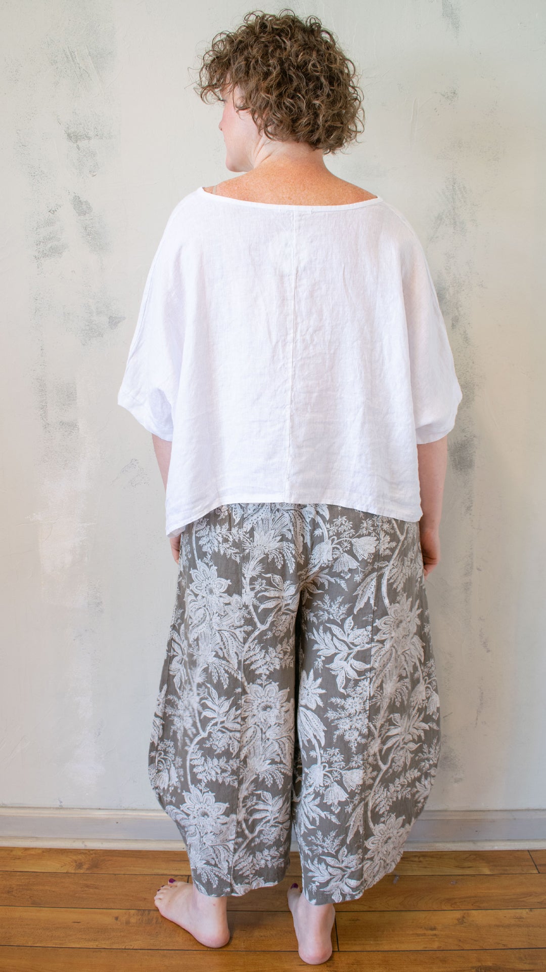 Botanical Toile Print Lantern Pant