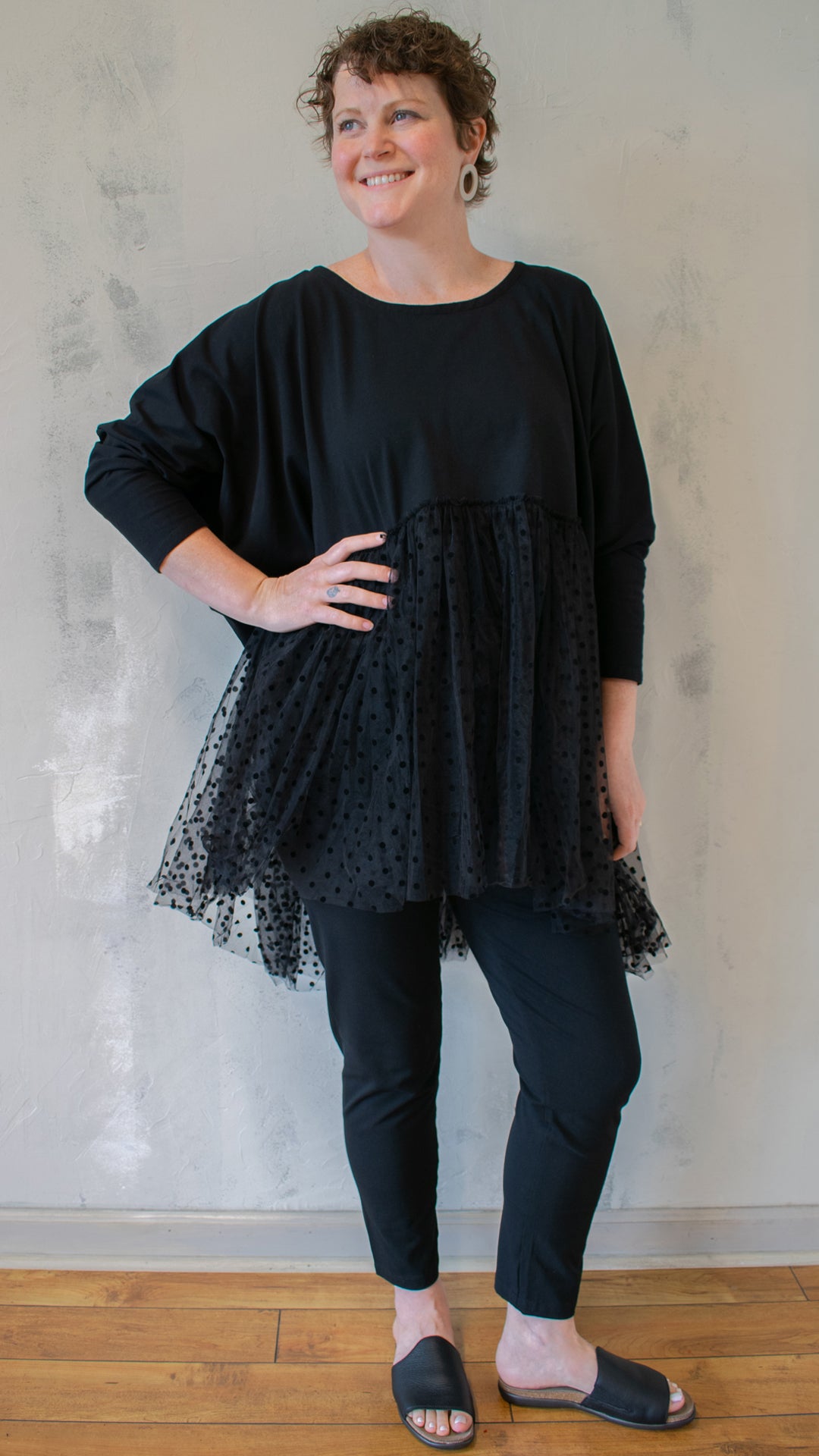 Polka Dot Peplum Top