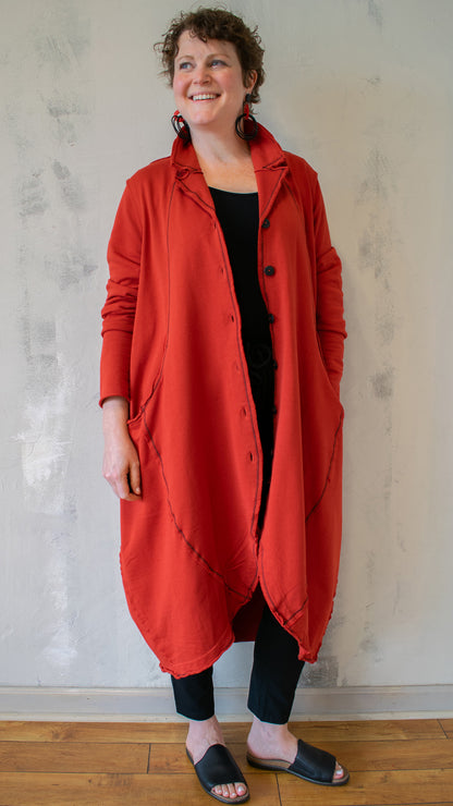 Contrast Black Seam Bubble Coat