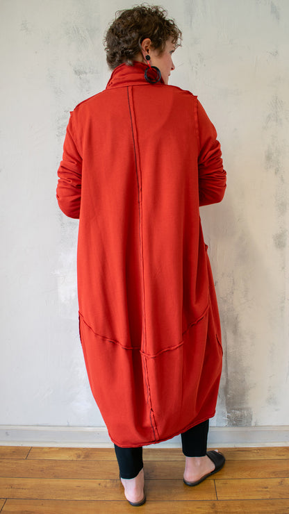 Contrast Black Seam Bubble Coat