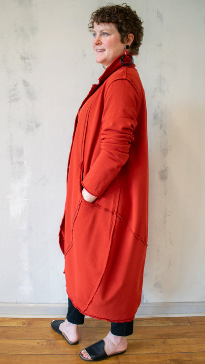 Contrast Black Seam Bubble Coat