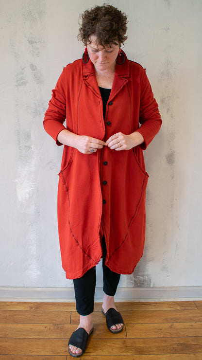 Contrast Black Seam Bubble Coat