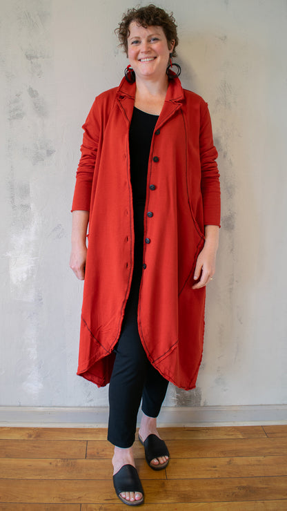 Contrast Black Seam Bubble Coat