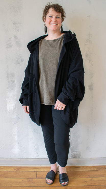 Cocoon Coat in Black