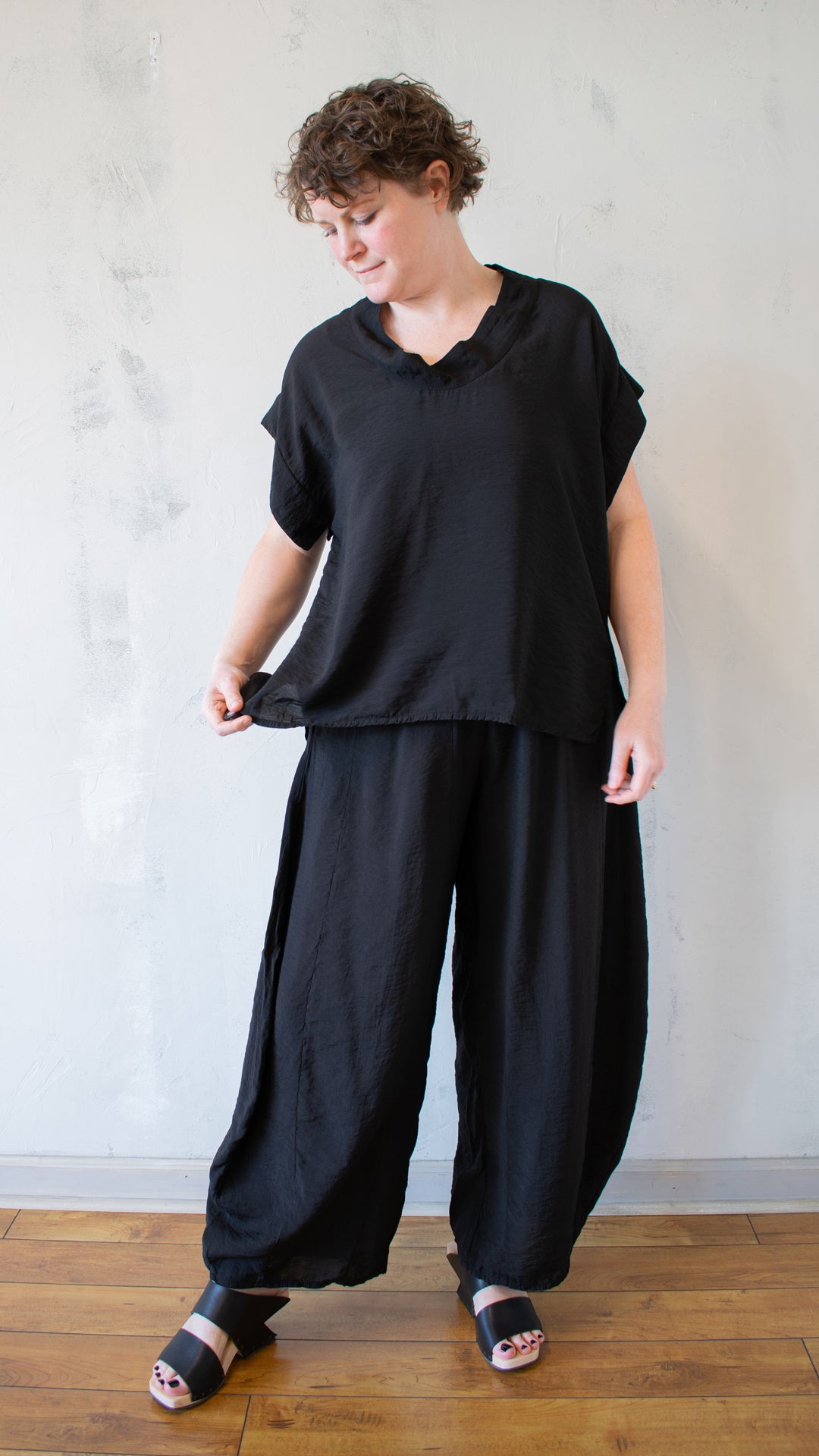 Short Sleeve Cowl Top in Parachute (Multiple Colors)