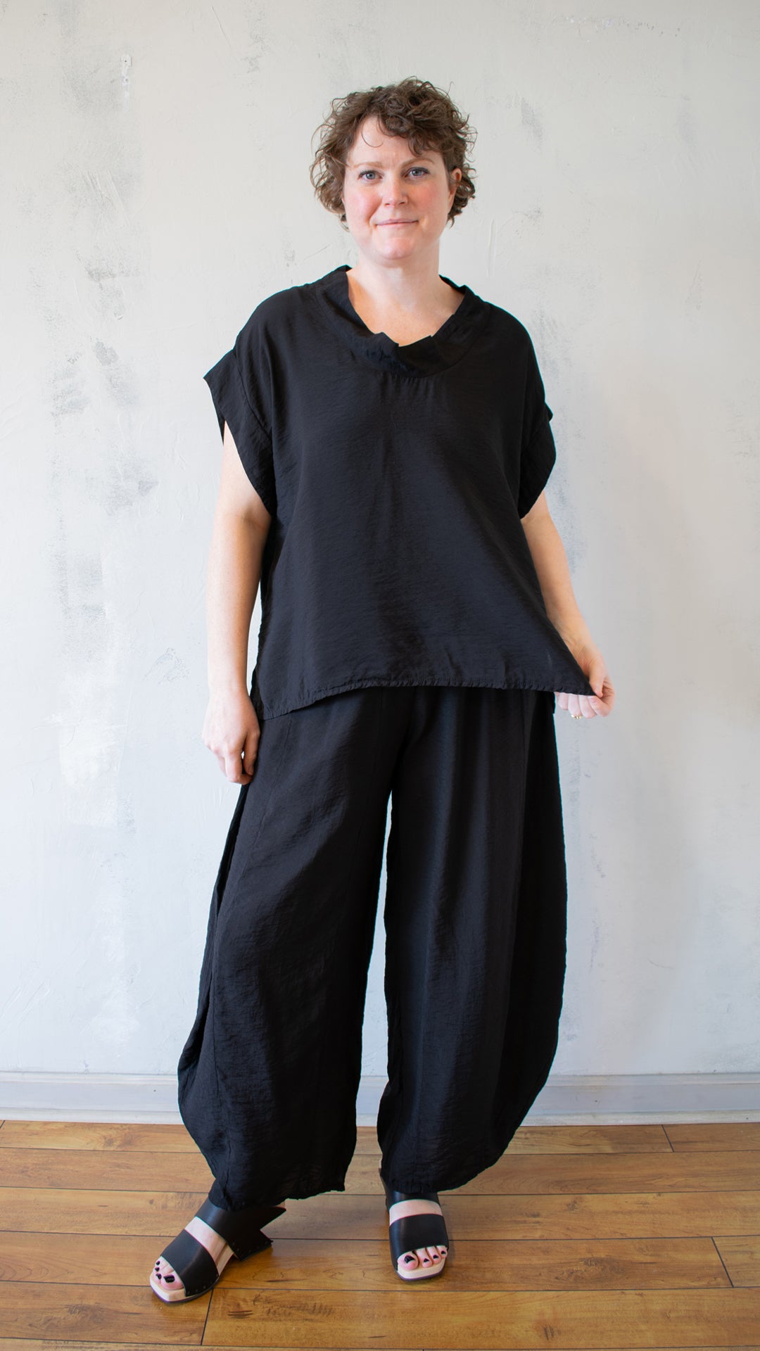 Short Sleeve Cowl Top in Parachute (Multiple Colors)