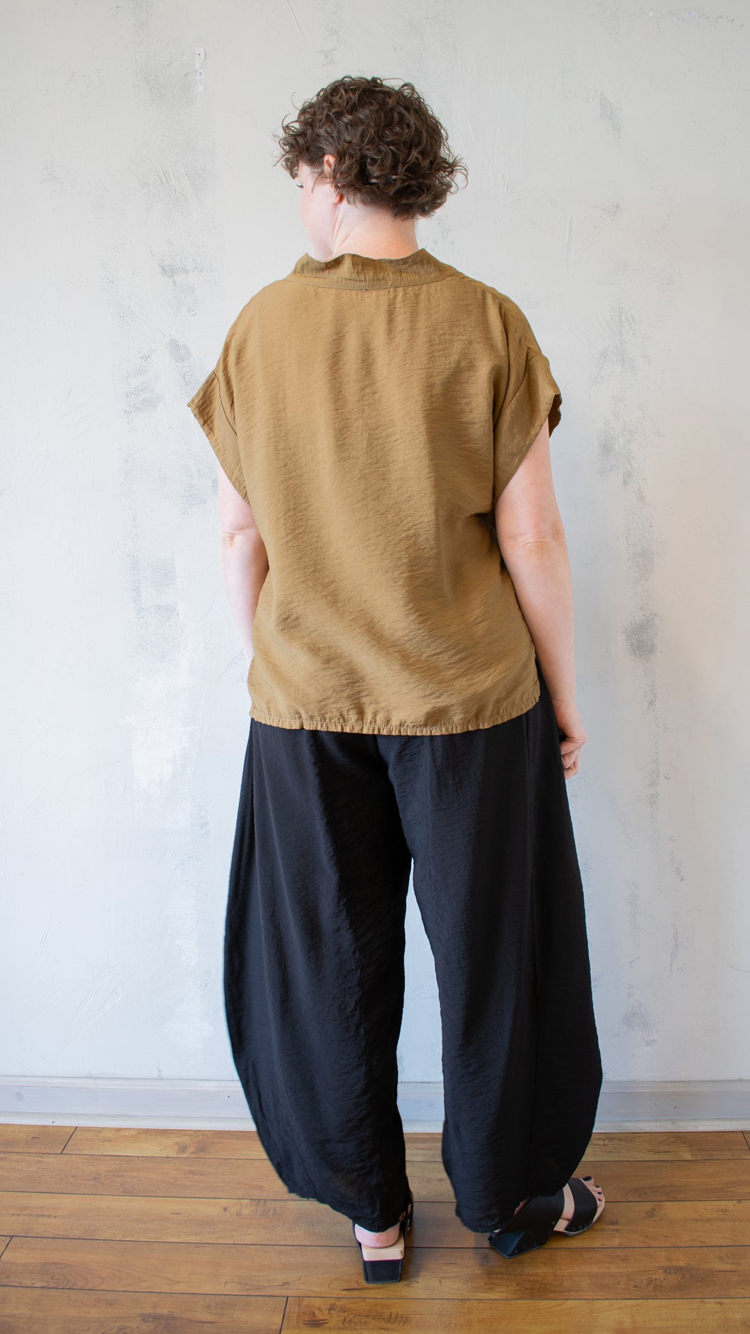 Short Sleeve Cowl Top in Parachute (Multiple Colors)
