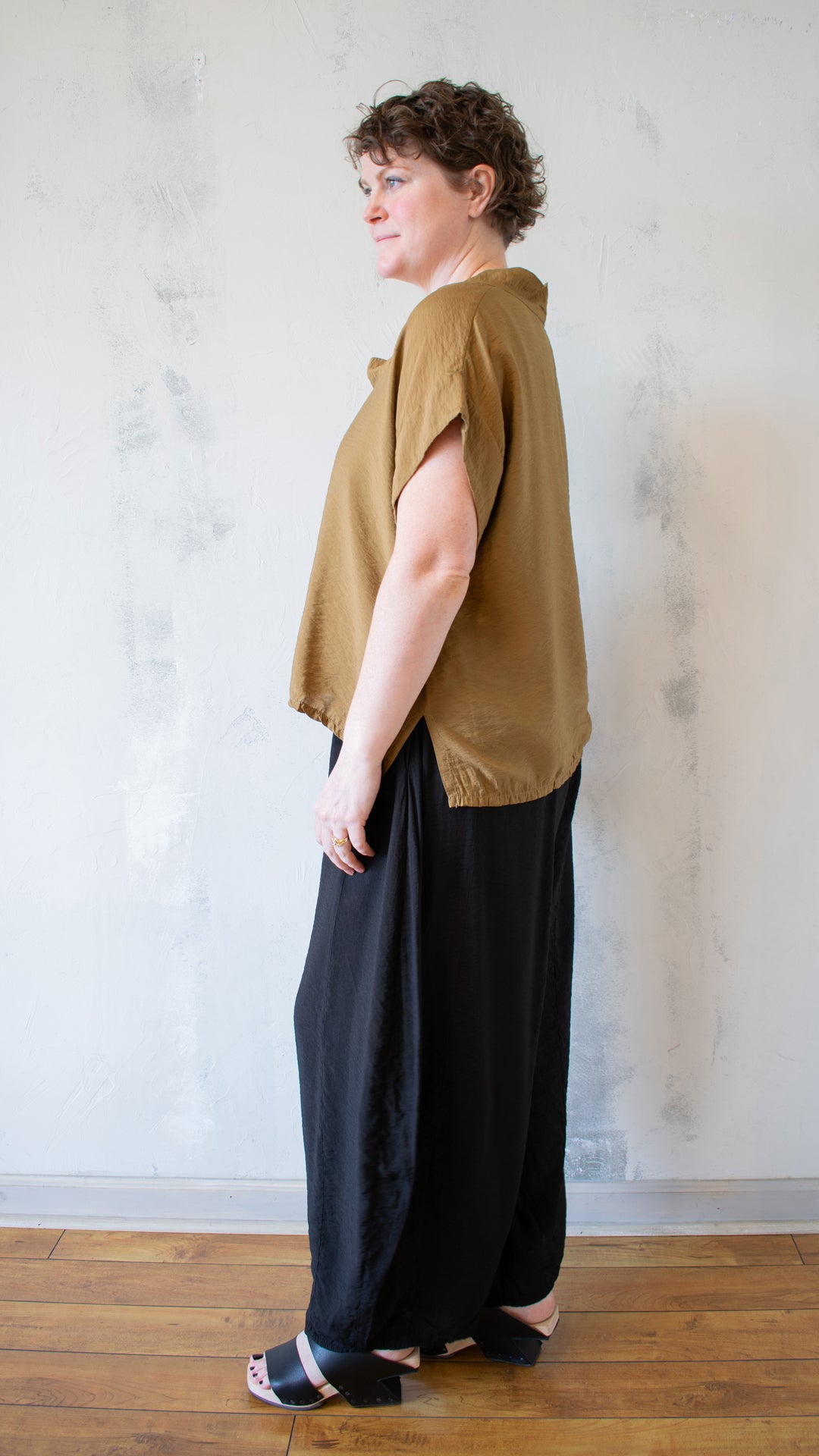 Short Sleeve Cowl Top in Parachute (Multiple Colors)