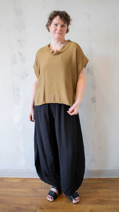 Short Sleeve Cowl Top in Parachute (Multiple Colors)