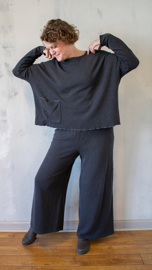 Oversize Pocket Pullover - Marled Sweater Knit