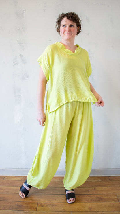 Short Sleeve Cowl Top in Parachute (Multiple Colors)