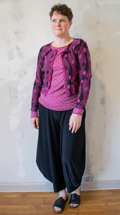 Crop Cardigan Dot Jacquard (Multiple colors)