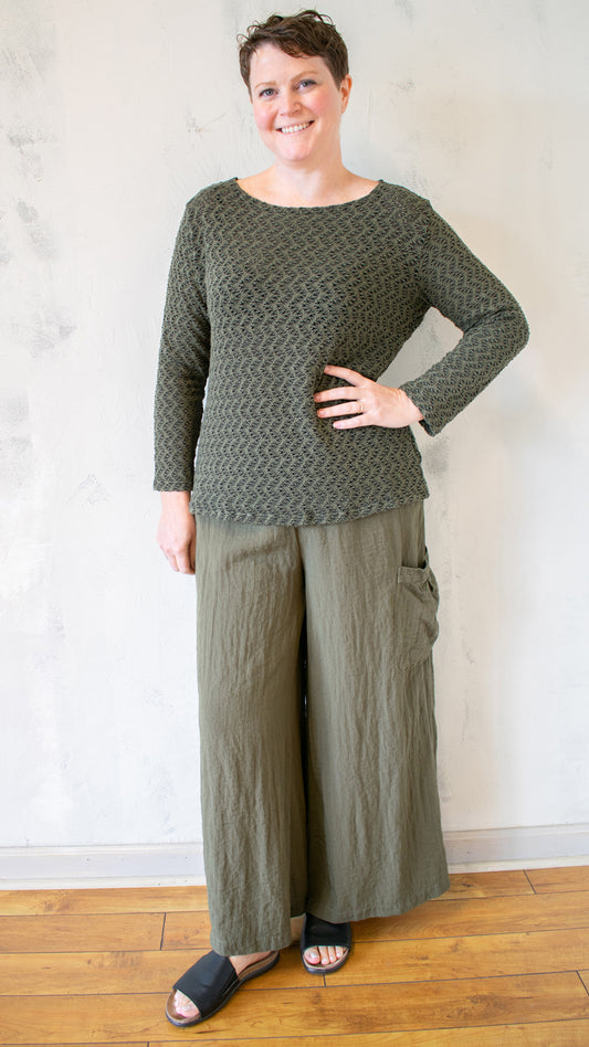 Crochet Mesh Boatneck Tee (Multiple Colors)