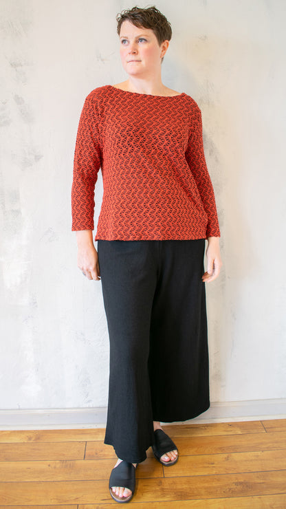 Crochet Boatneck Tee (Multiple Colors)