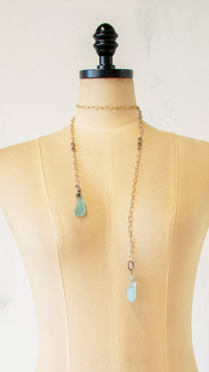 Sea Glass Lariat Necklace
