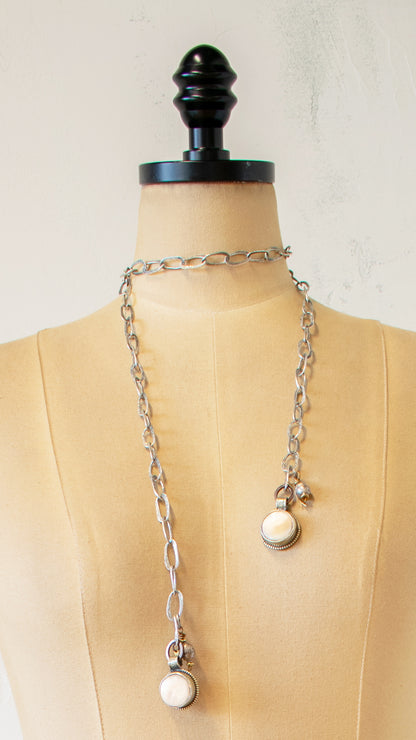 Antique Agate Lariat Necklace