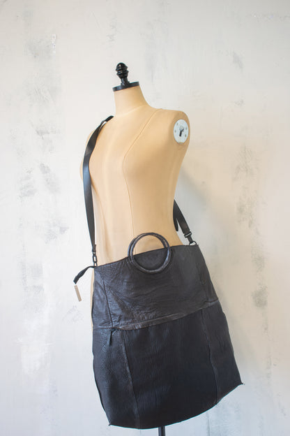Black Leather Hobo Bag