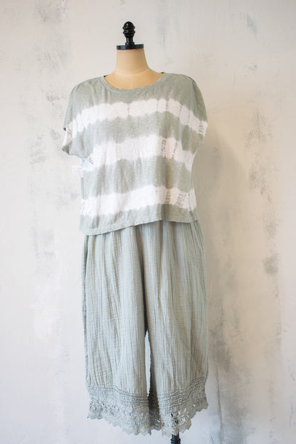 Krista Larson; Avocado Tie-Dye Crop Tee