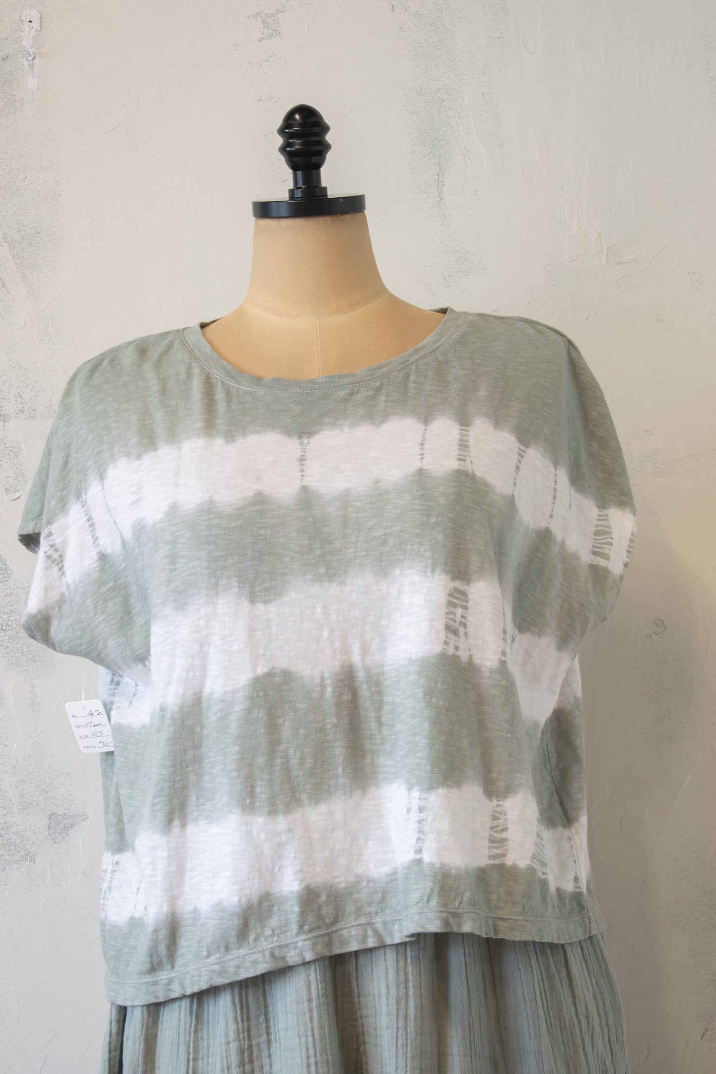 Krista Larson; Avocado Tie-Dye Crop Tee