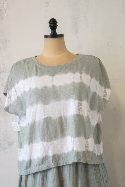 Krista Larson; Avocado Tie-Dye Crop Tee