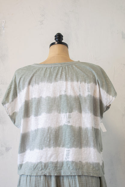 Krista Larson; Avocado Tie-Dye Crop Tee