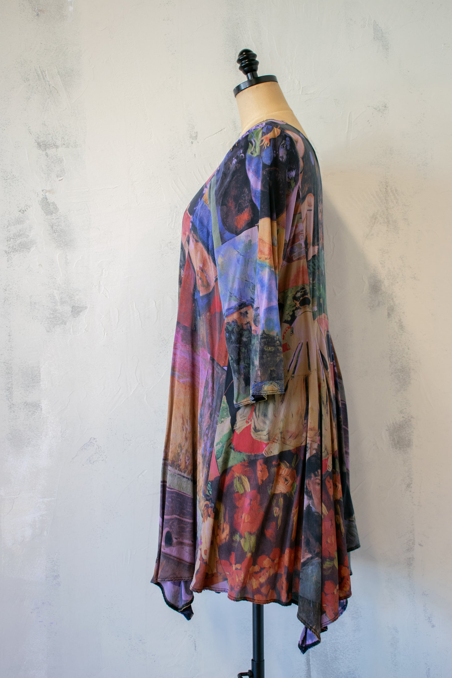 URU; Printed Silk Tunic in Lavender