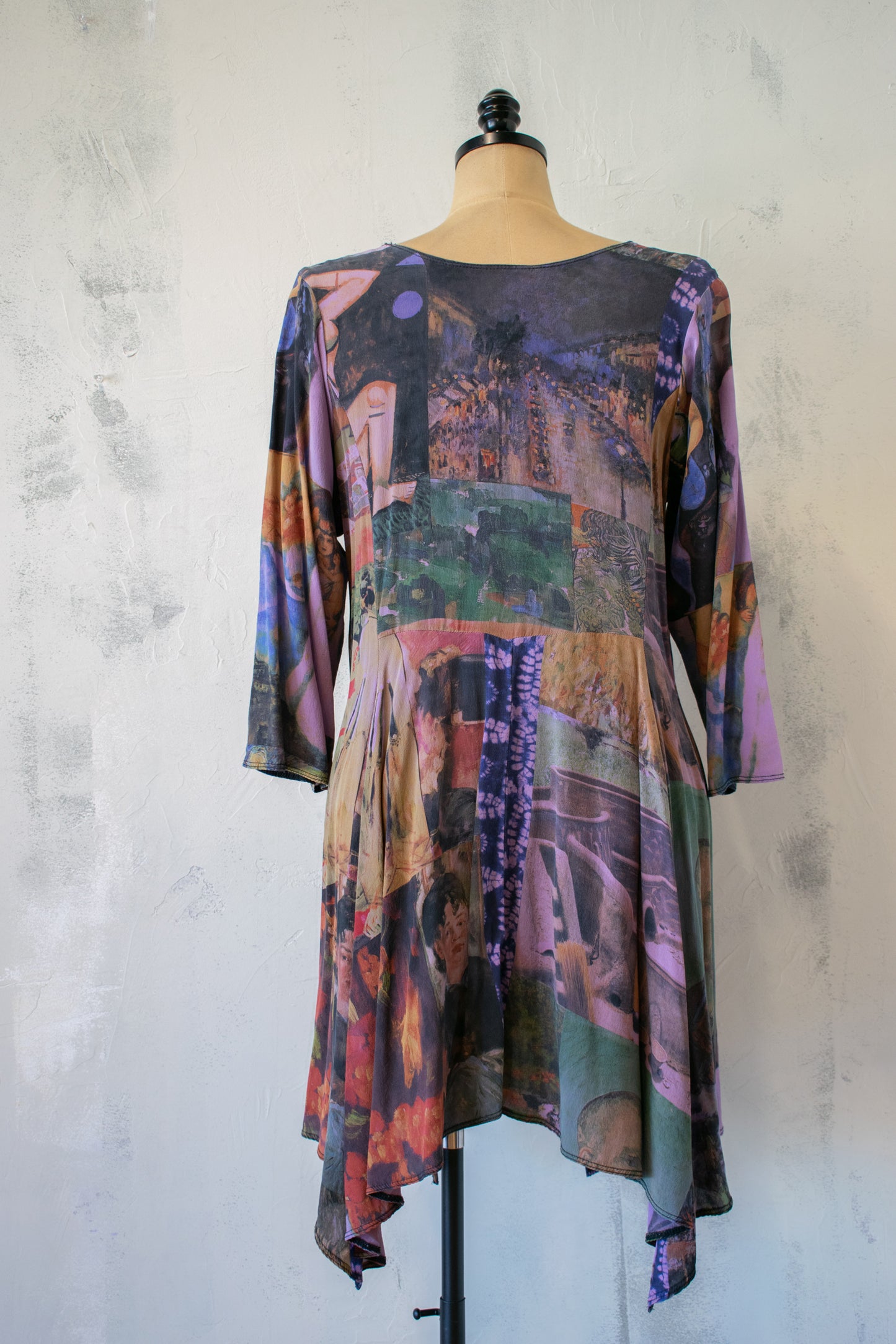 URU; Printed Silk Tunic in Lavender
