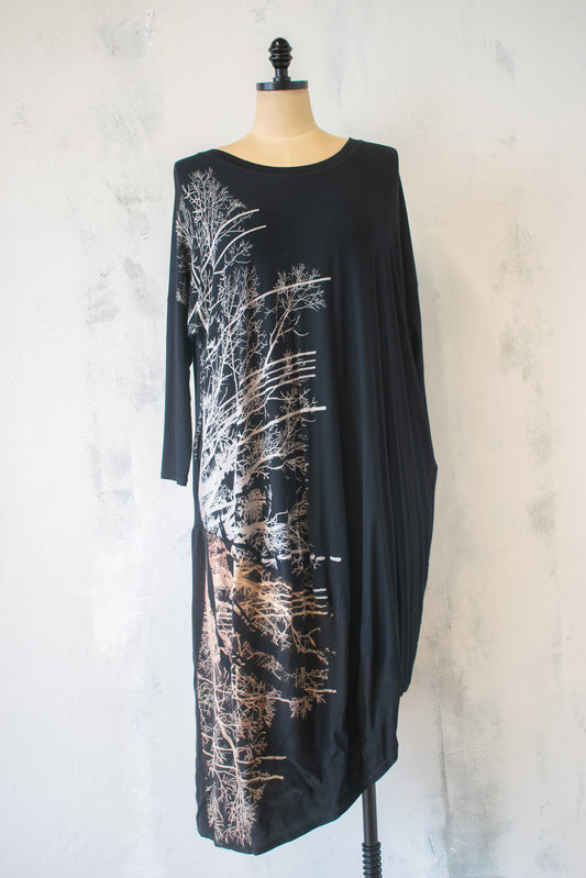 Heyne Bogut; Long Dress with Tree Print