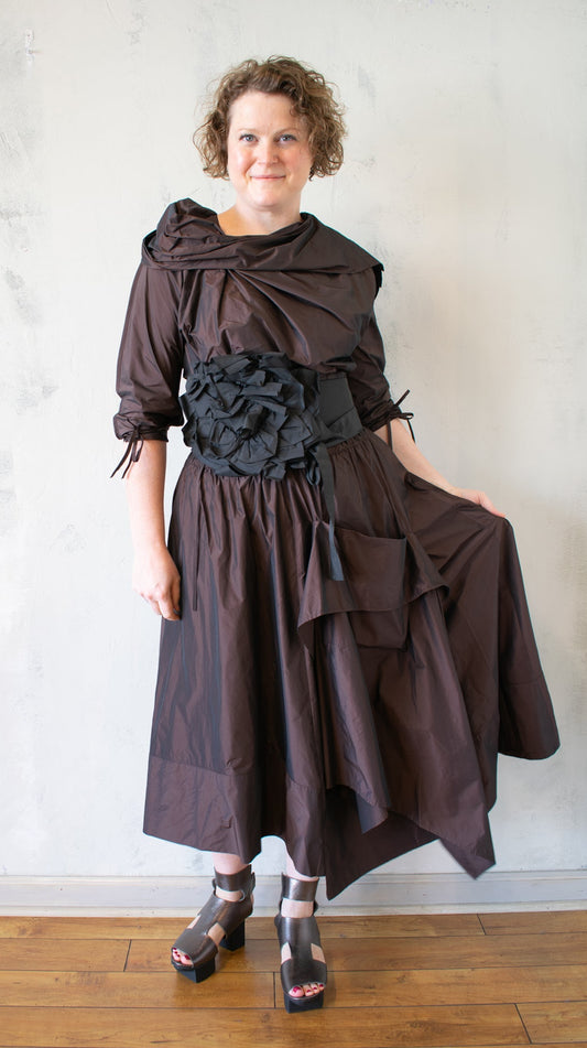 Chocolate After Dark Taffeta Blouse