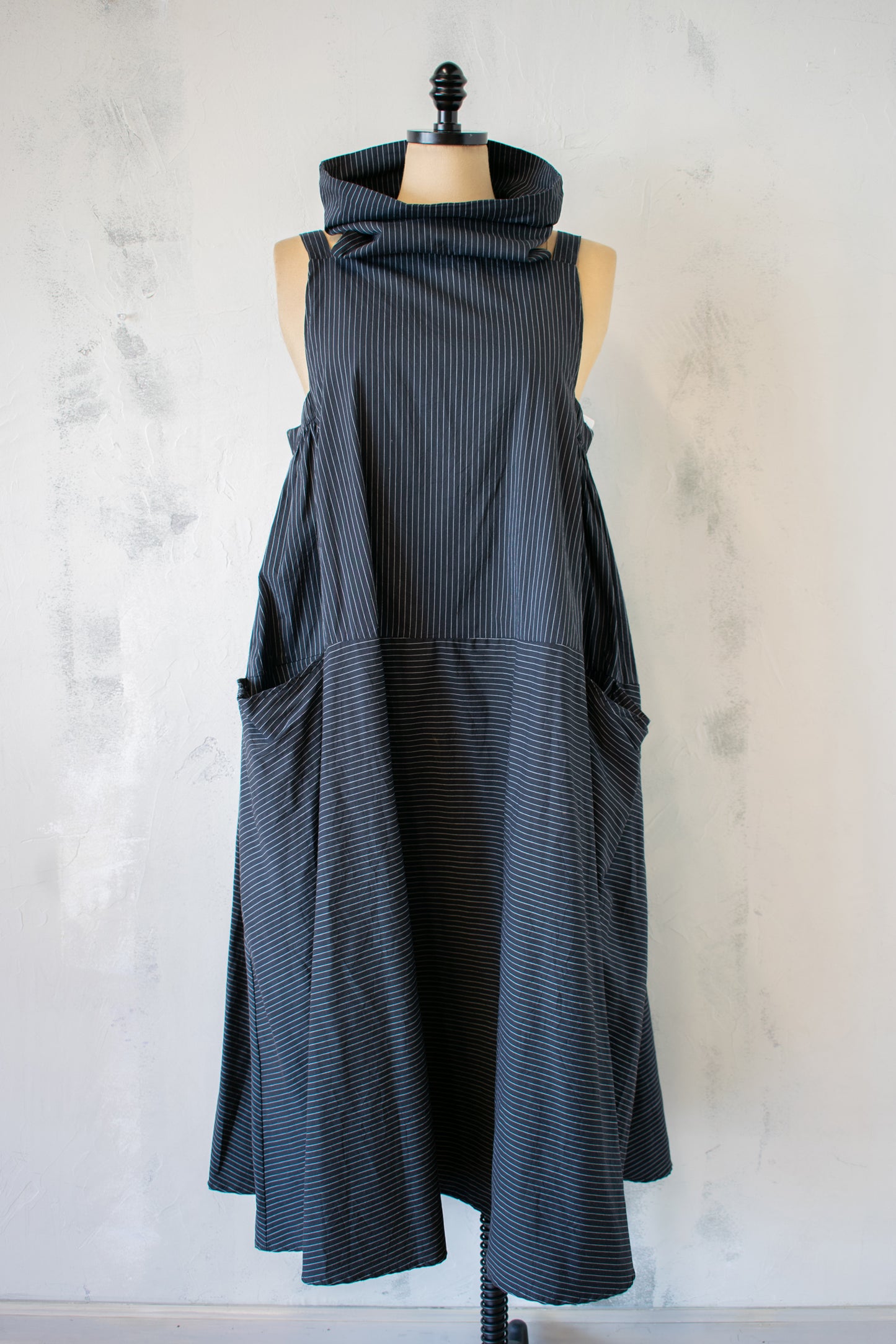 Amma Raised Collar A-Line Maxi Dress