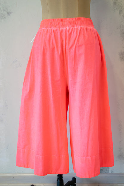 PLU; Hot Pink Cotton Crop Palazzo Pant