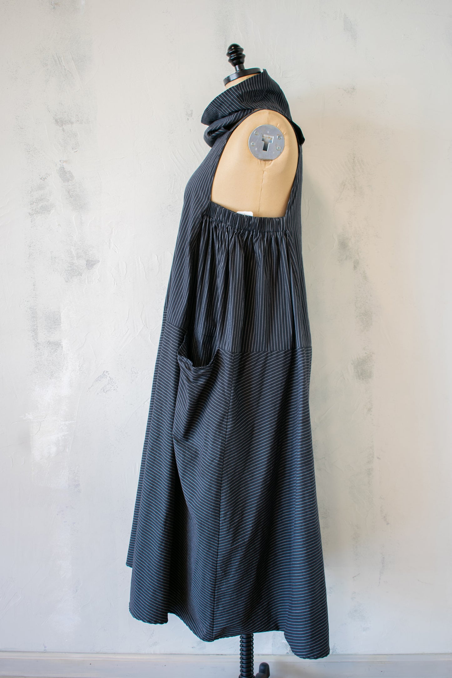 Amma Raised Collar A-Line Maxi Dress