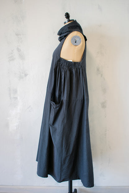 Amma Raised Collar A-Line Maxi Dress