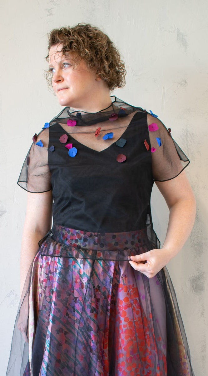 Confetti Appliqué Mesh Topper