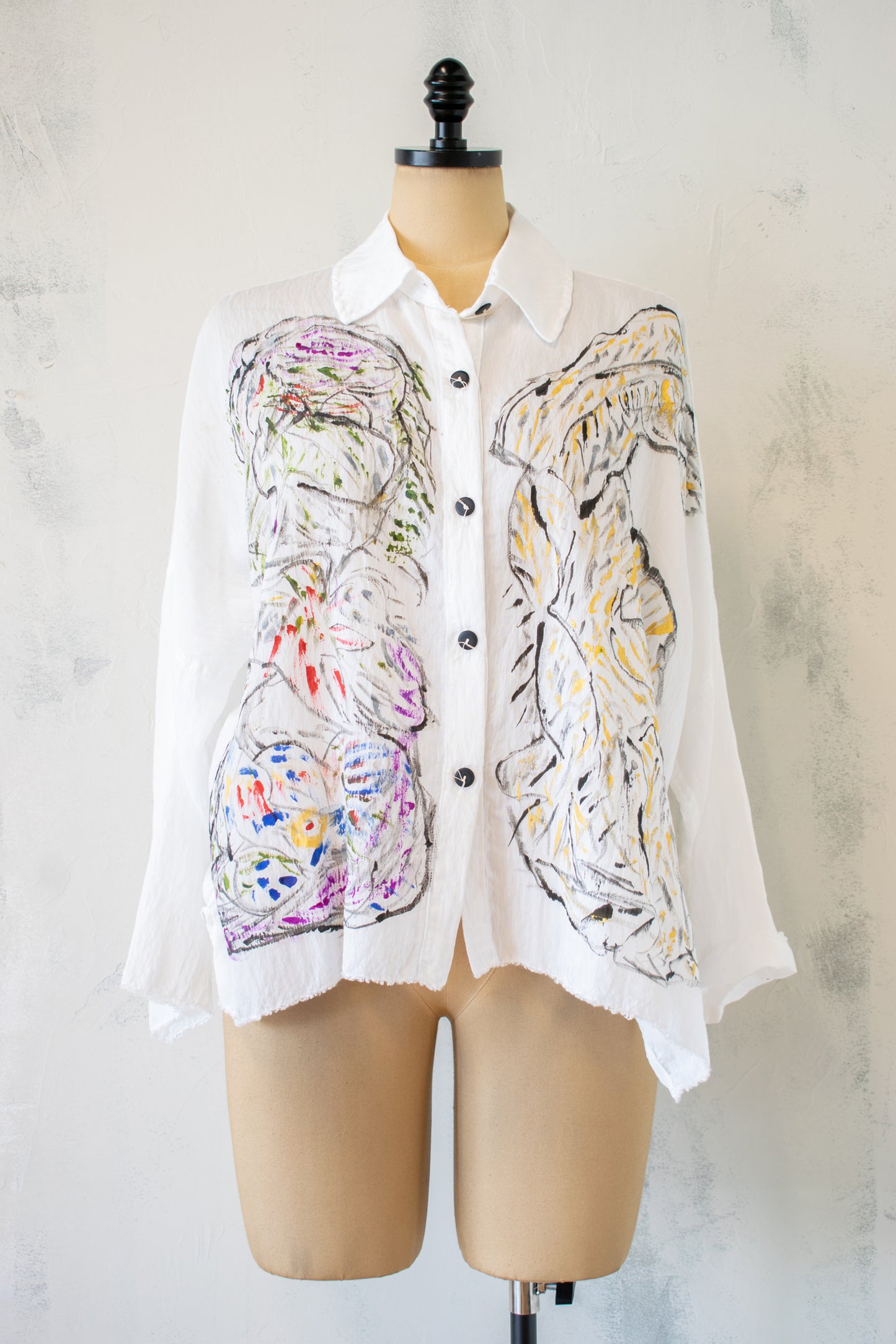 SKIF Button Down, Hand Painted by Queue