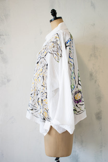 SKIF Button Down, Hand Painted by Queue