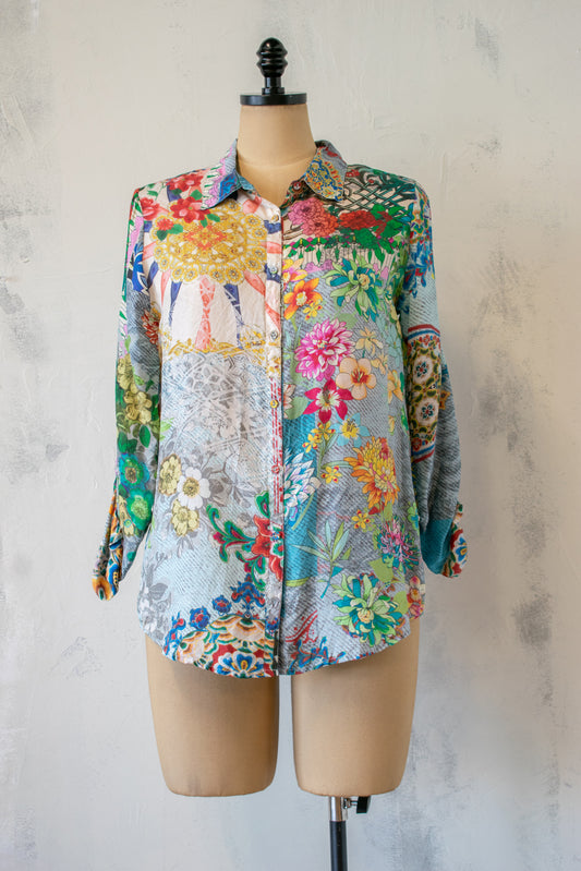 Johnny Was; Silk Printed Shirt
